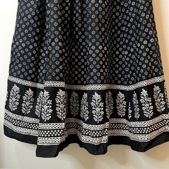 J.Crew Strapless Mixy Dress Maxi Block Print Floral Vacation CJ392 Black Large - Picture 7 of 15